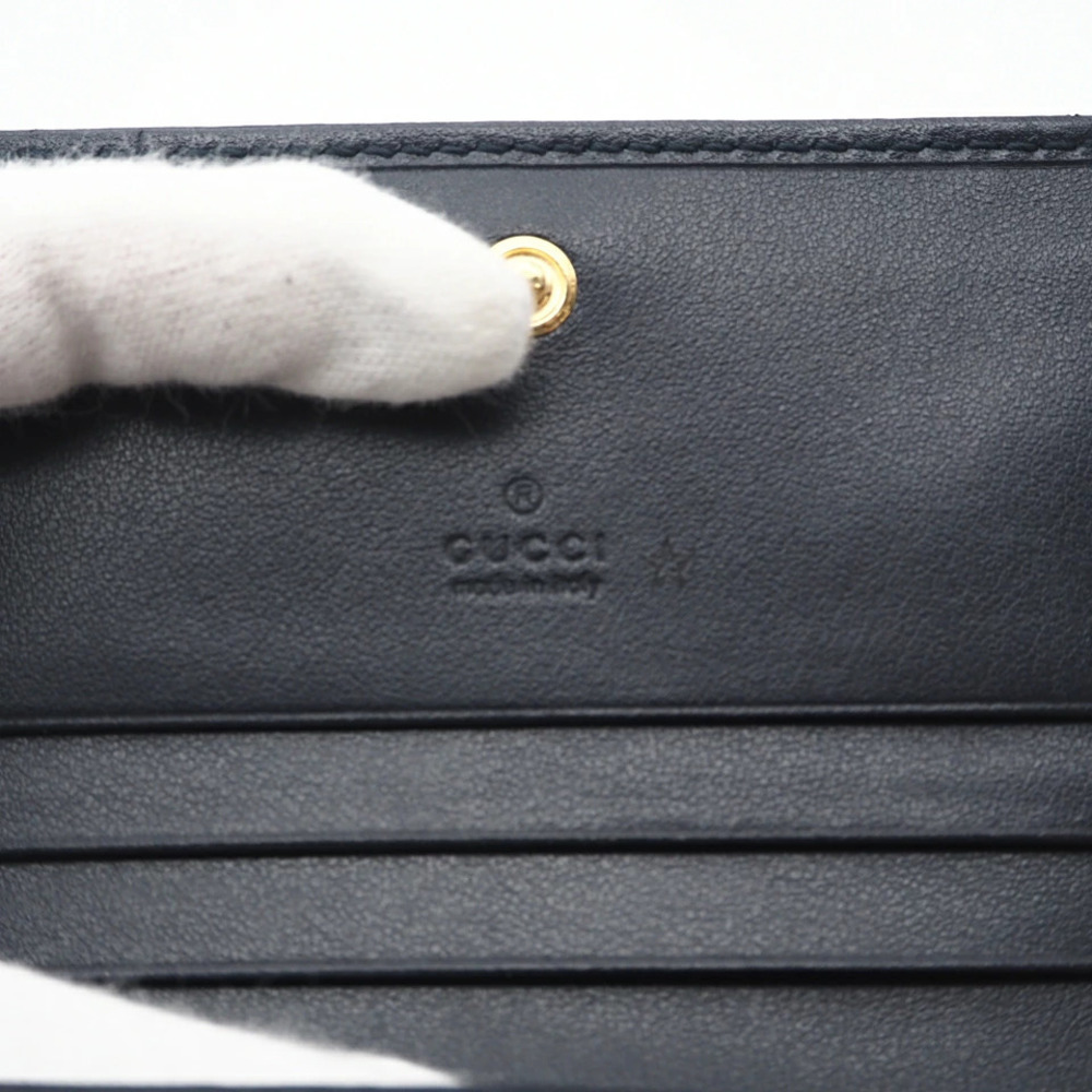 Gucci Canvas Horsebit Wallet Bi fold Beige Black Leather - Picture 12 of 12